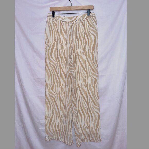 Soft Surroundings Crop Wide Leg Zebra Print Palazzo Pants size medium - Picture 1 of 6